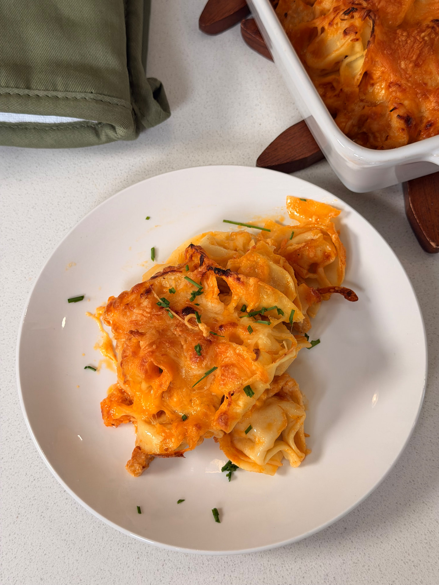 Buffalo Chicken Tortellini Bake