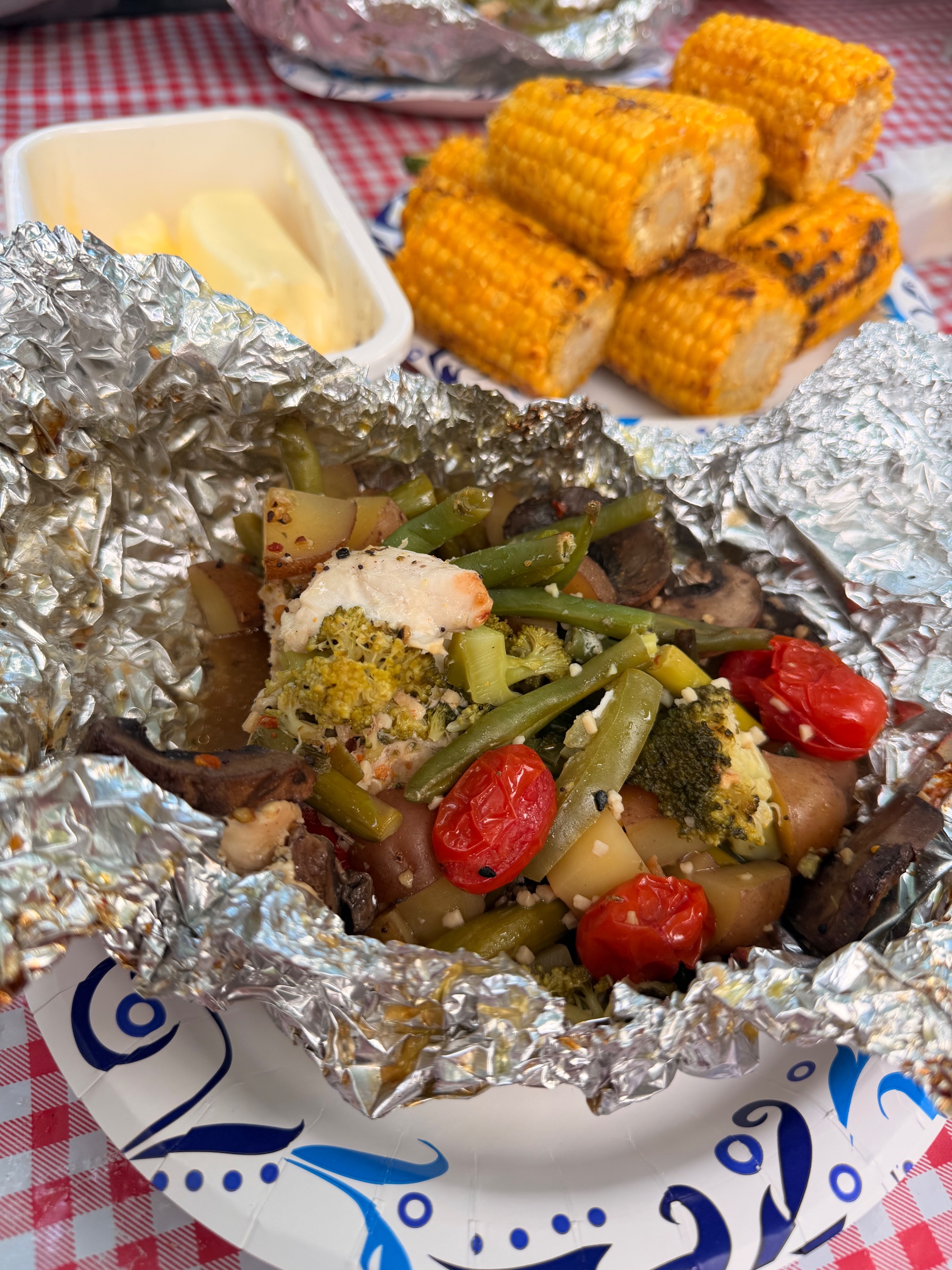 Grilled Chicken Tin Foil Packets