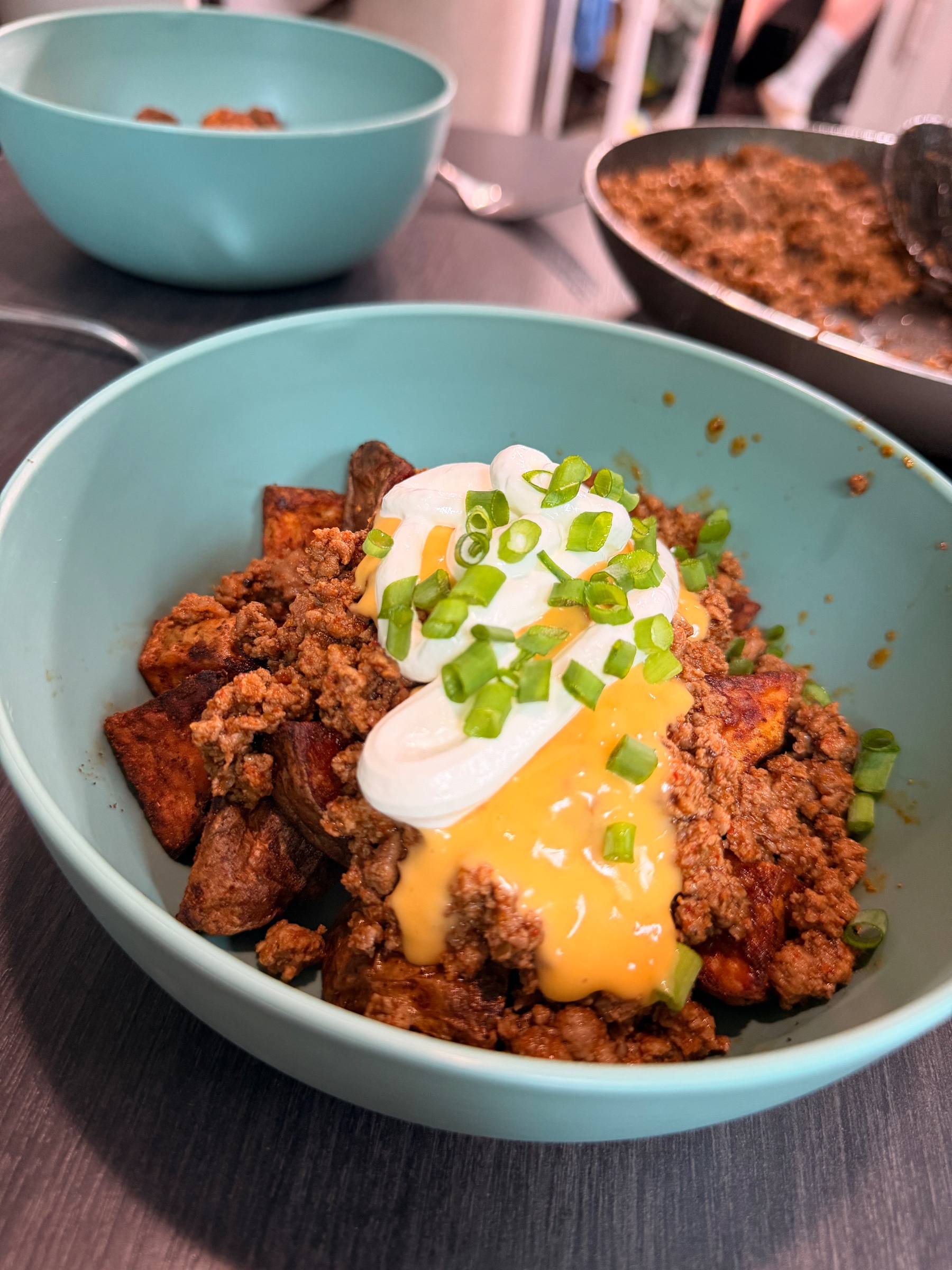 Air Fryer Fiesta Potato Taco Bowls