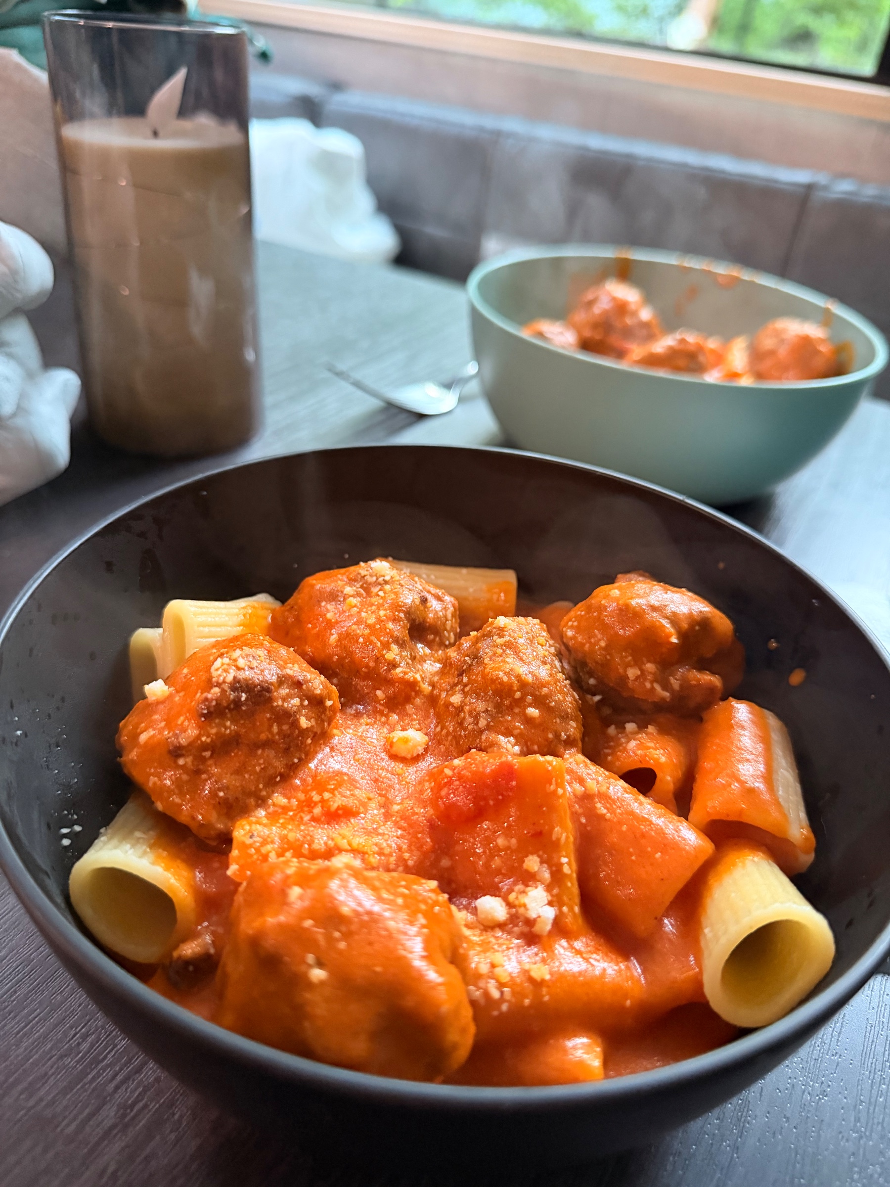Mini Meatballs with Rigatoni and Vodka Sauce